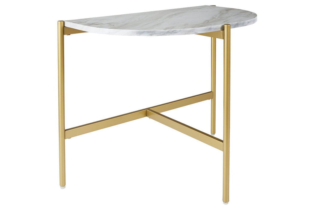 Wynora White/Gold Chairside End Table - T192-7 - Gate Furniture