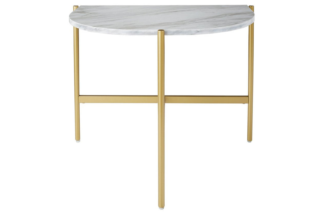 Wynora White/Gold Chairside End Table - T192-7 - Gate Furniture