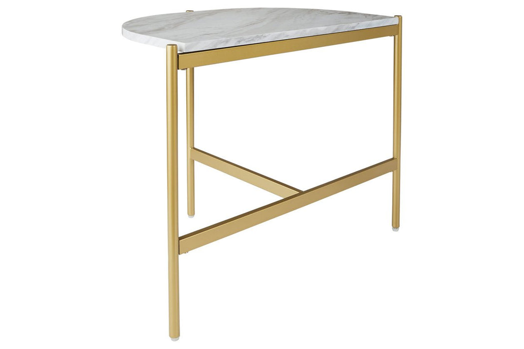 Wynora White/Gold Chairside End Table - T192-7 - Gate Furniture