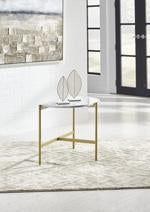 Wynora White/Gold Chairside End Table - T192-7 - Gate Furniture