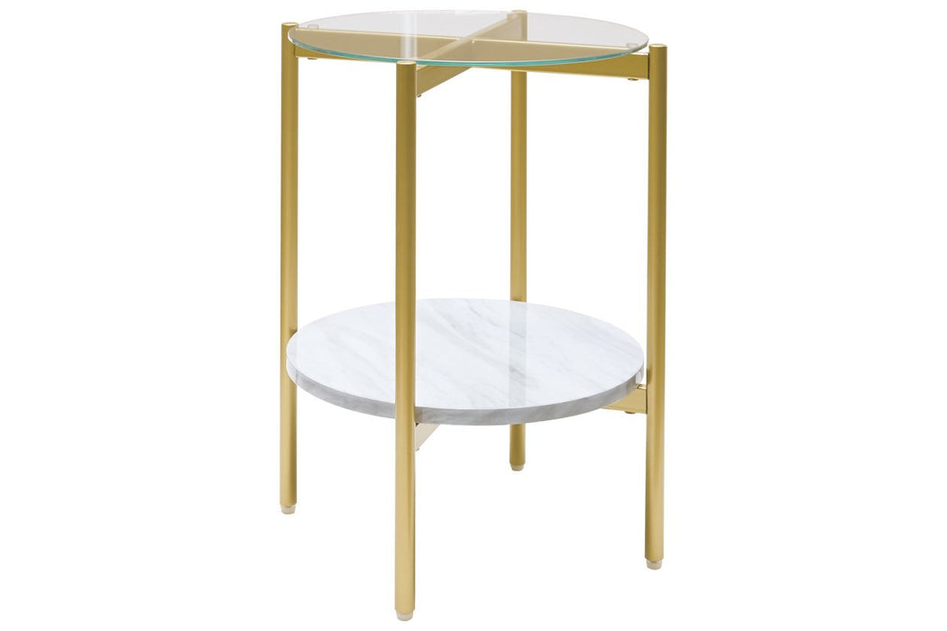 Wynora White/Gold End Table - T192-6 - Gate Furniture