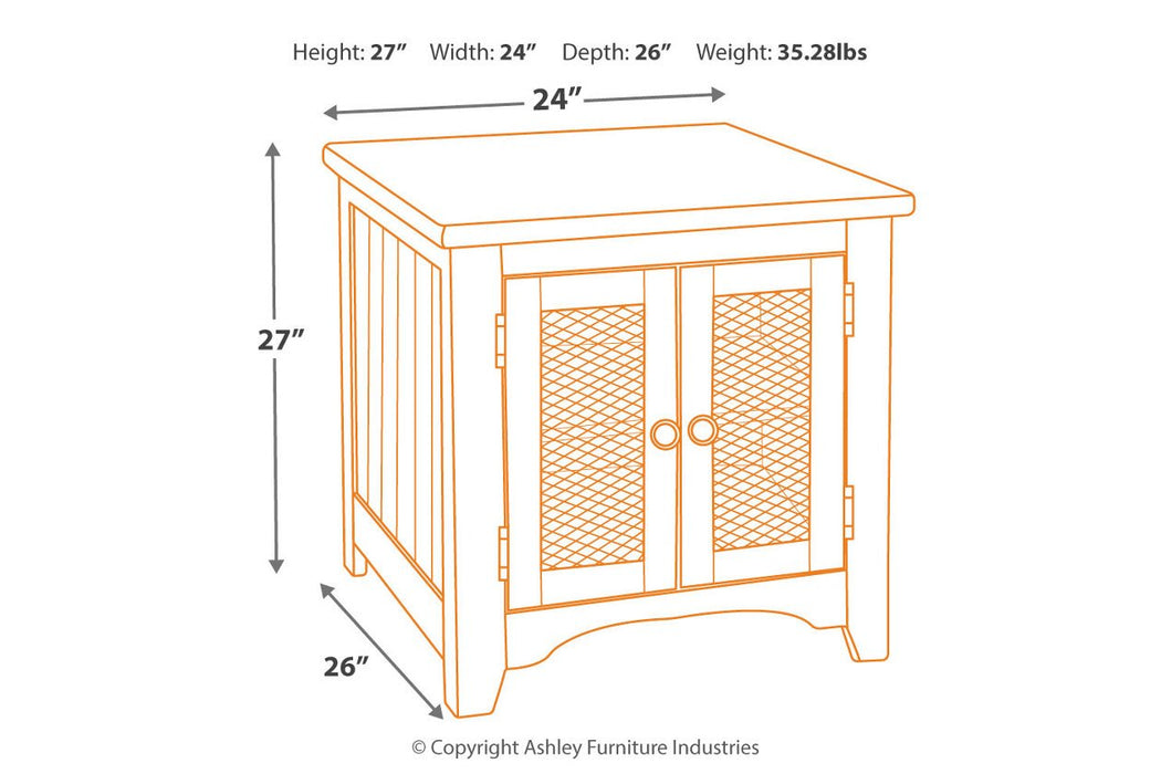 Wystfield White/Brown End Table - T459-3 - Gate Furniture