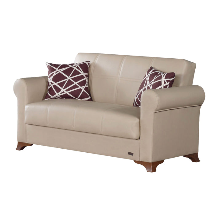 Yonkers 65 in. Convertible Sleeper Loveseat in Beige with Storage - LS-YONKERS-2016 - In Stock Furniture