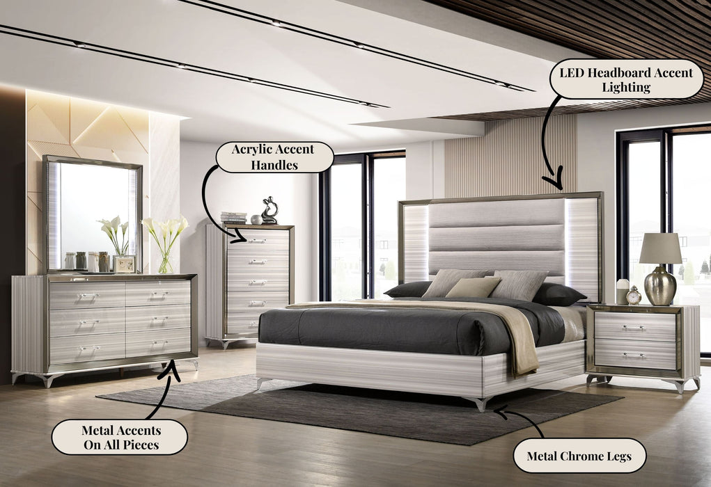 Zambrano White Queen Bed Group - ZAMBRANO-WHITE-QBG - Gate Furniture