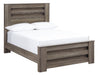 Zelen Warm Gray Full Panel Bed - Gate Furniture