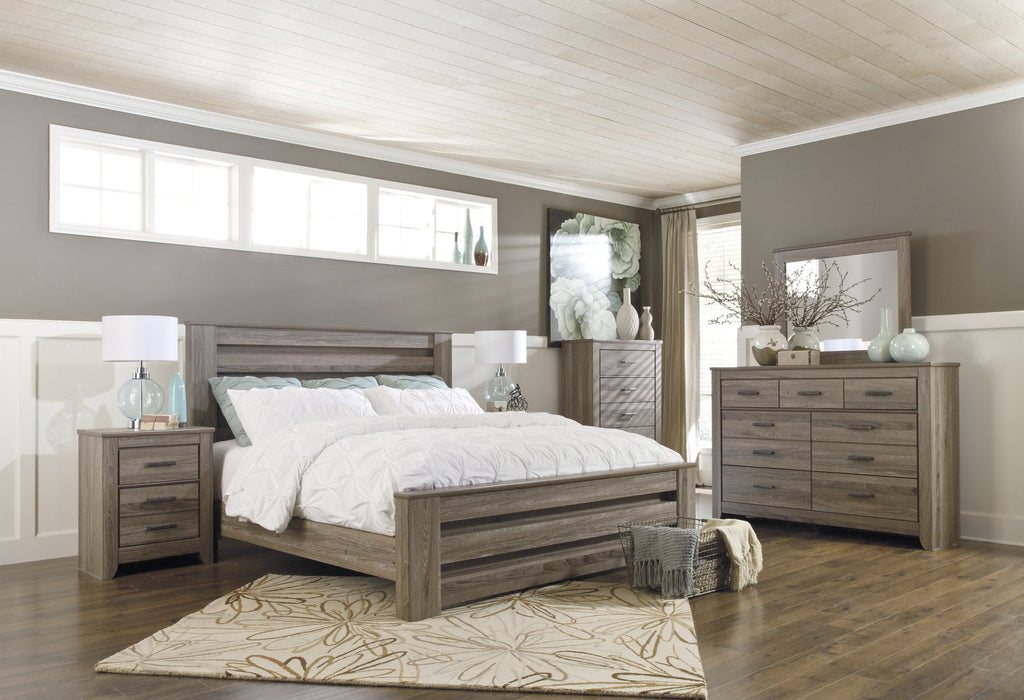 Zelen Warm Gray Panel Bedroom Set - Gate Furniture