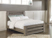 Zelen Warm Gray Queen Panel Bed - Gate Furniture