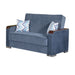 Zurich 65 in. Convertible Sleeper Loveseat in Greyish Blue with Storage - LS-ZURICH-BLUE - In Stock Furniture